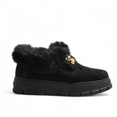Europeon Union Women Black Chamois Shoes #3498